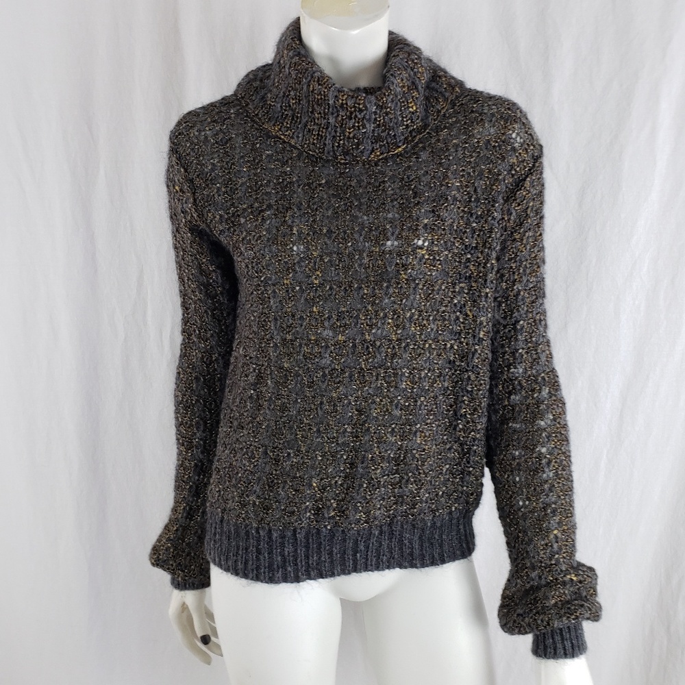 Rachel Roy Sweater Chunky Look Mohair Blend Gray